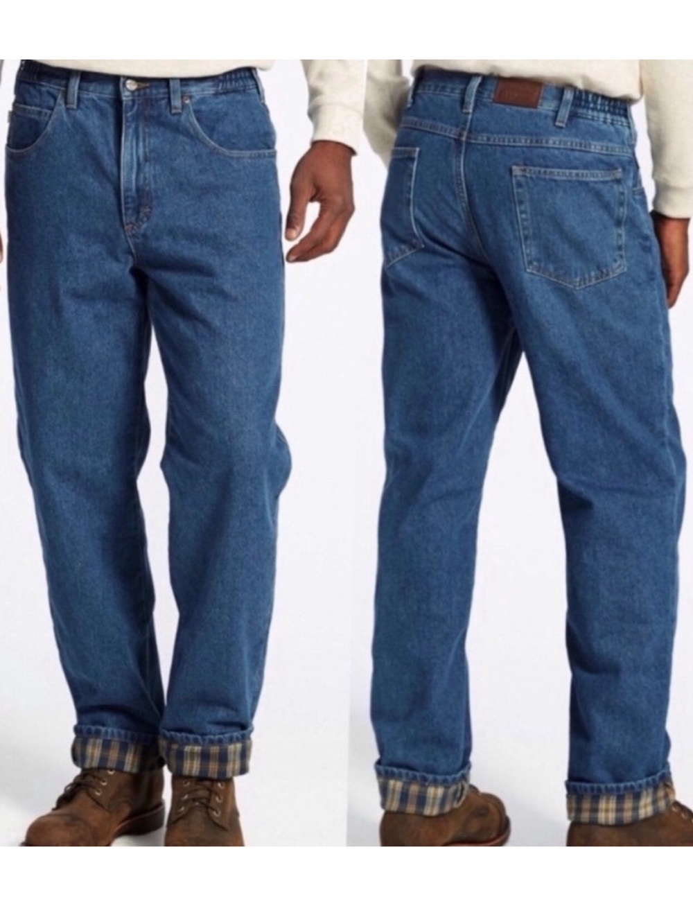 L.L. Bean Men’s Comfort Waist Flannel Lined Double L Stonewashed Denim Jeans 40